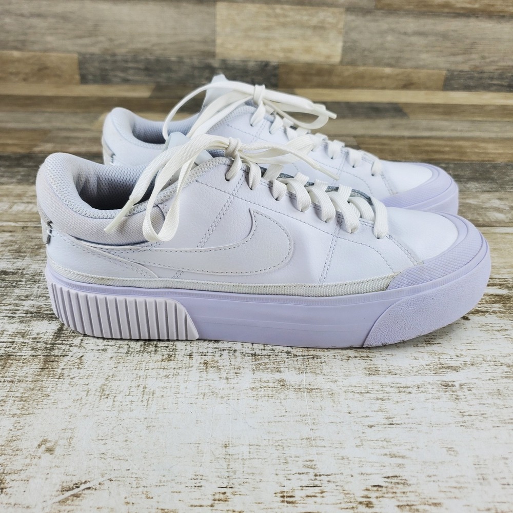 Nike Court Legacy Lift Womens Shoes Sz 9 White Leather Lace Up Platform Sneakers